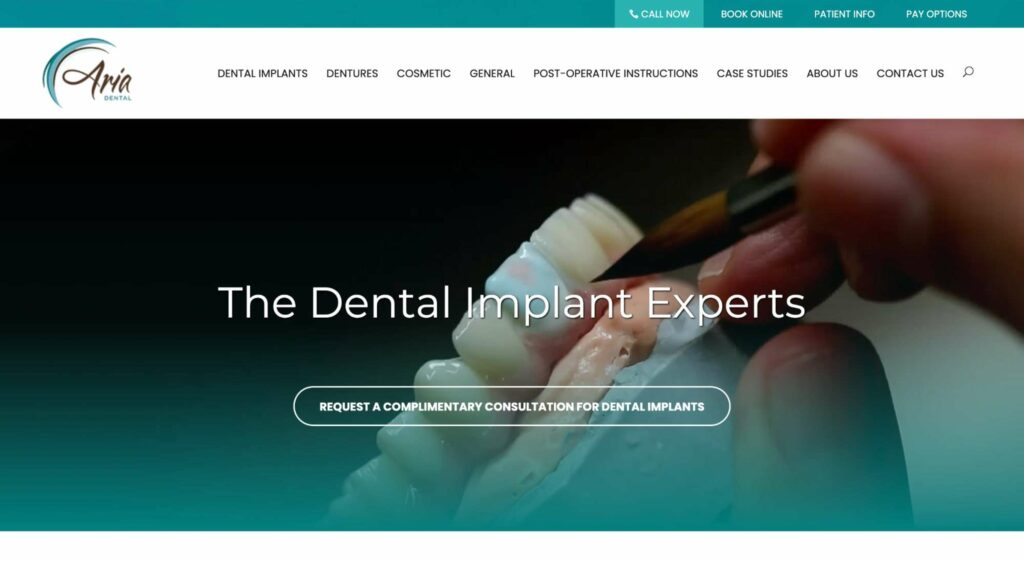 Aria Dental Implant Centre's Homepage