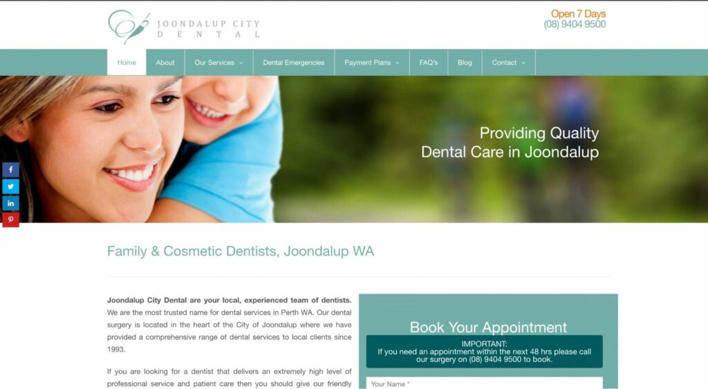 Joondalup City Dental's Homepage