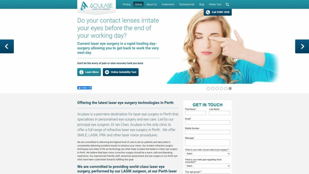 Aculase Laser Eye Surgery Homepage