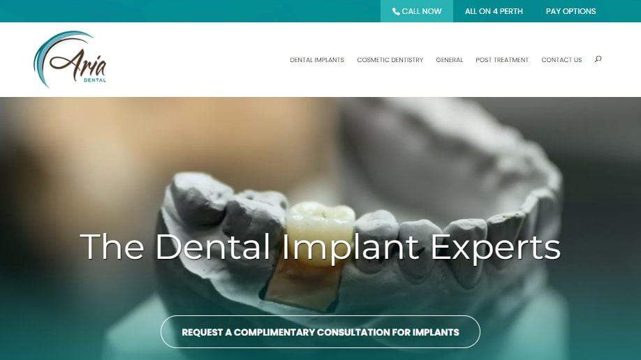 Aria Dental Implant Centre Homepage