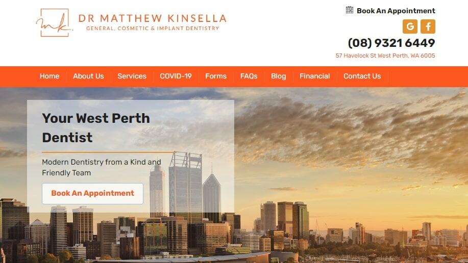 Dr Matthew Kinsella, General, Cosmetic & Implant Dentistry Homepage