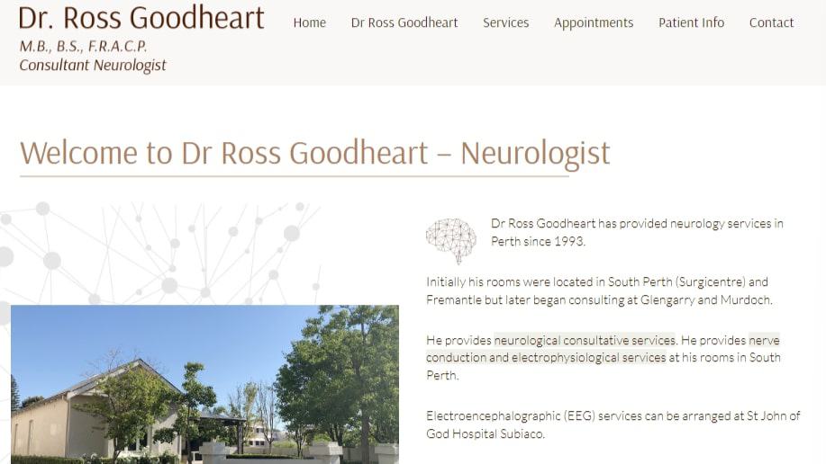 Dr Ross Goodheart Homepage