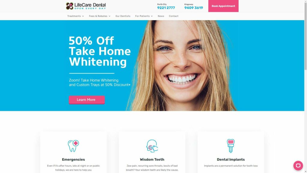 LifeCare Dental Homepage