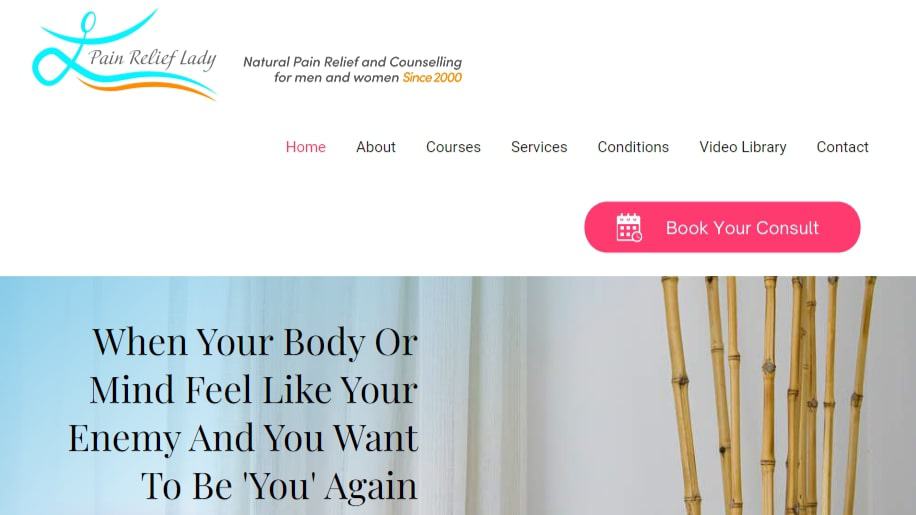 Pain Relief Lady Homepage