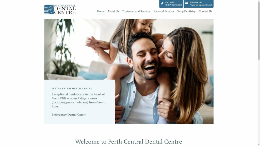 Perth Central Dental Centre Homepage