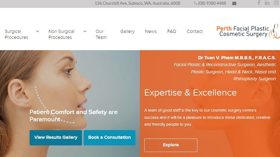 Perth Facial Plastic Cosmetic Surgery Homepage