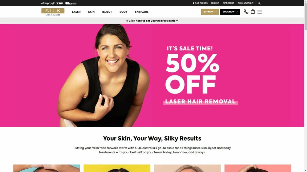SILK Laser Clinics Perth Homepage