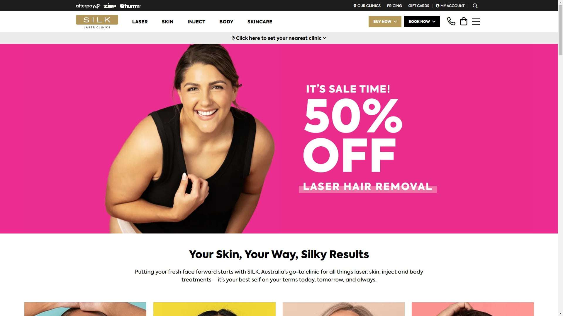 SILK Laser Clinics Perth Homepage