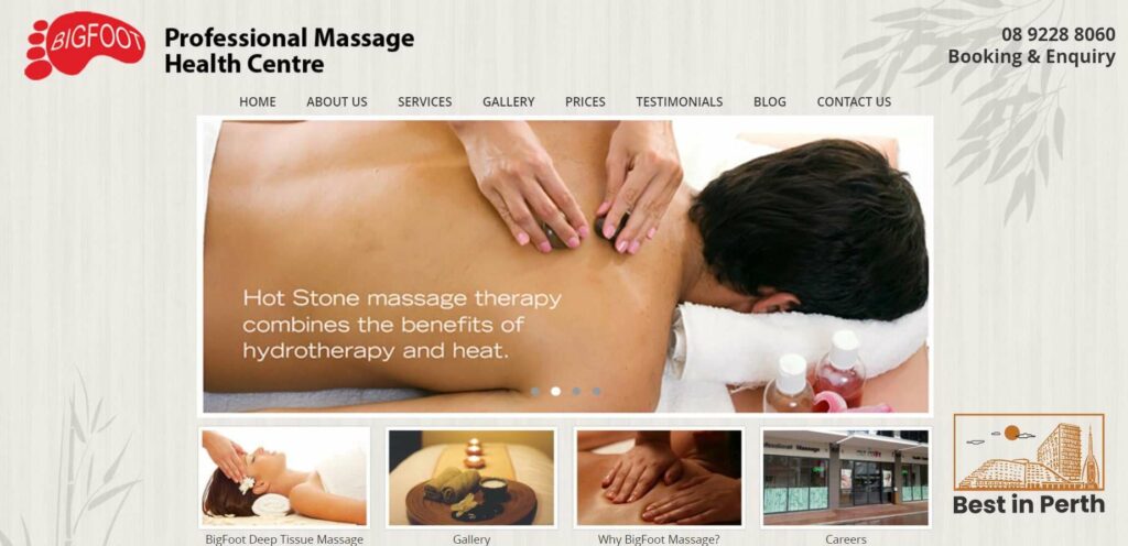 Bigfoot Professional Massage Health Centre Homepage