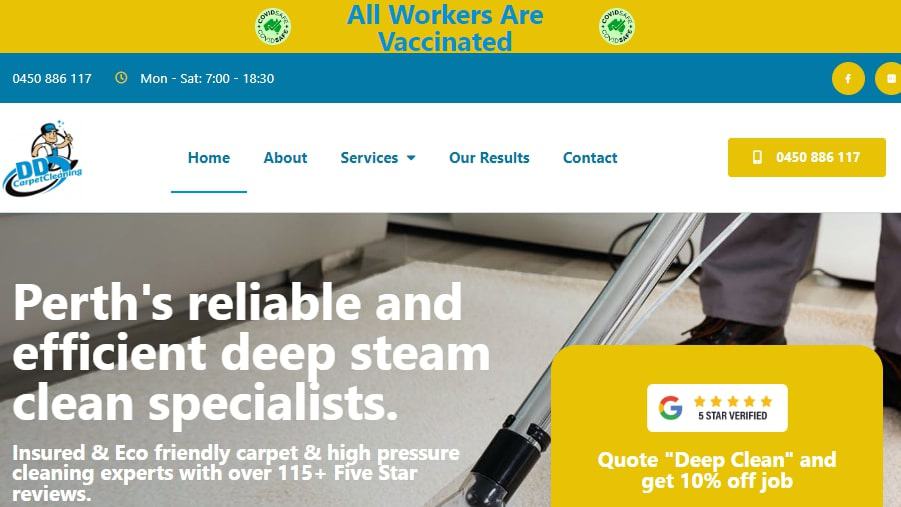 DD Carpet Cleaning Homepage