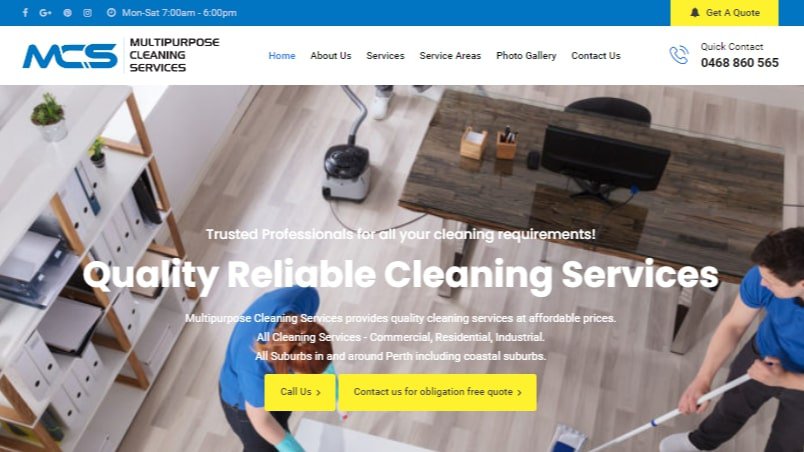 Multipurpose Cleaning Services Homepage