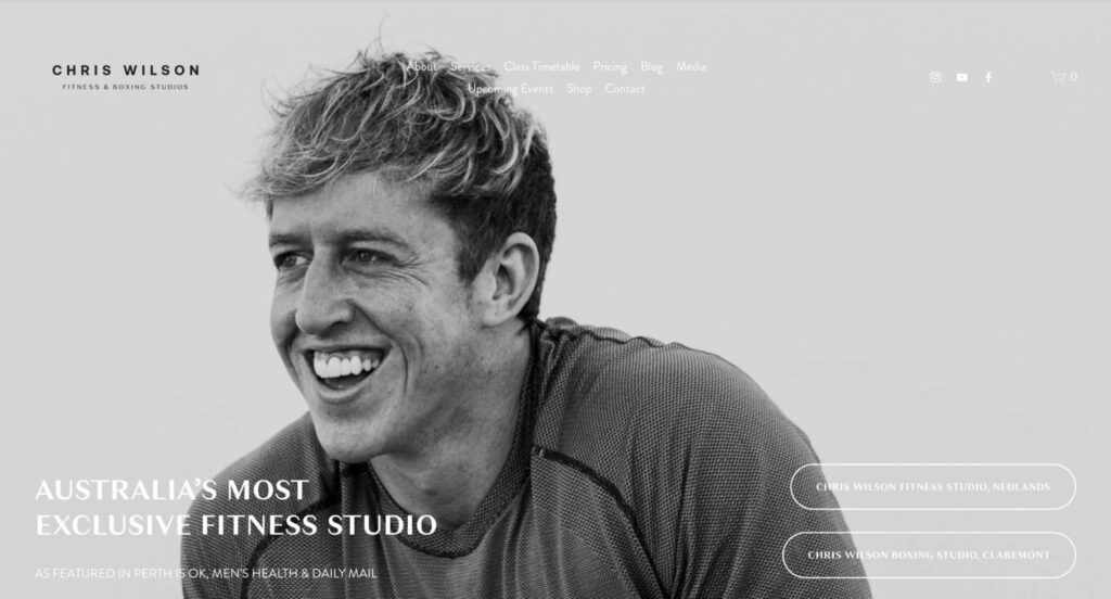 Chris Wilson Fitness Studio' Homepage