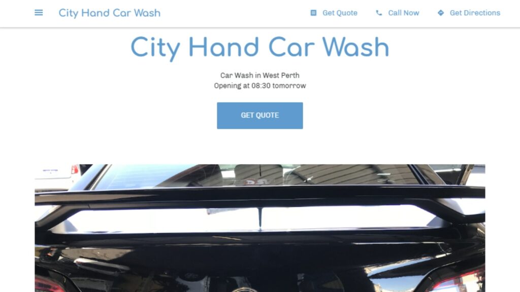 City Hand Car Wash' Homepage