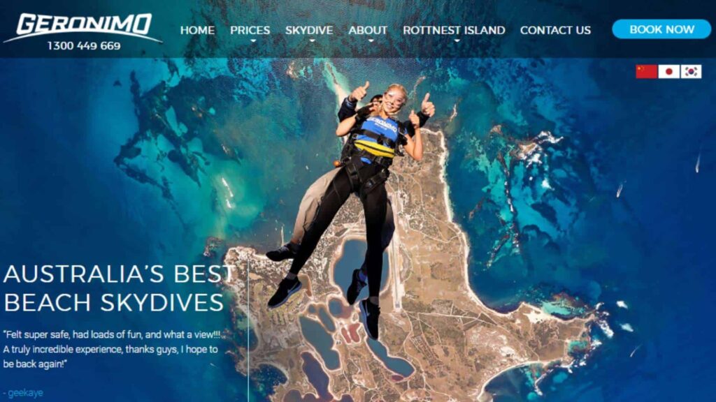 Geronimo Sky Diving' Homepage