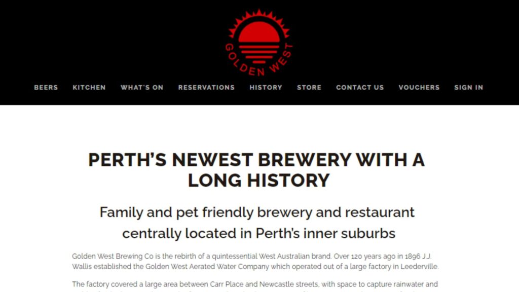 Golden West Brewing Co.' Homepage