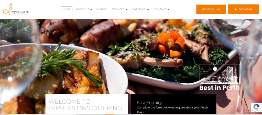 Impressions Catering' Homepage