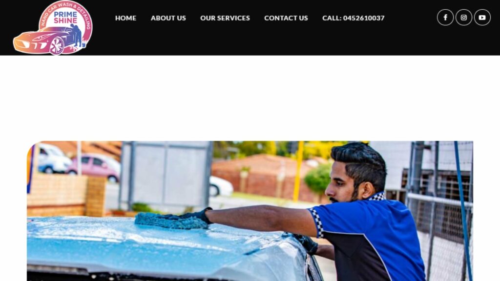 Prime Shine Hand Car Wash & Detailing' Homepage