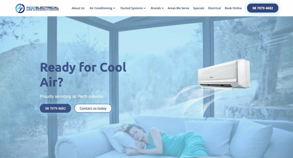 RCD Electrical & Air Conditioning' Homepage