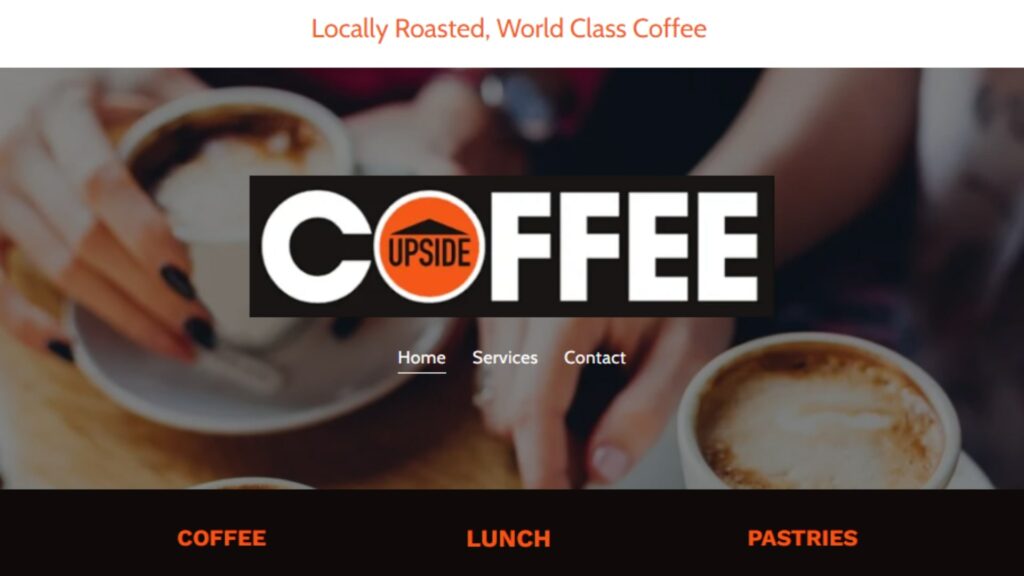 Upside Coffee' Homepage