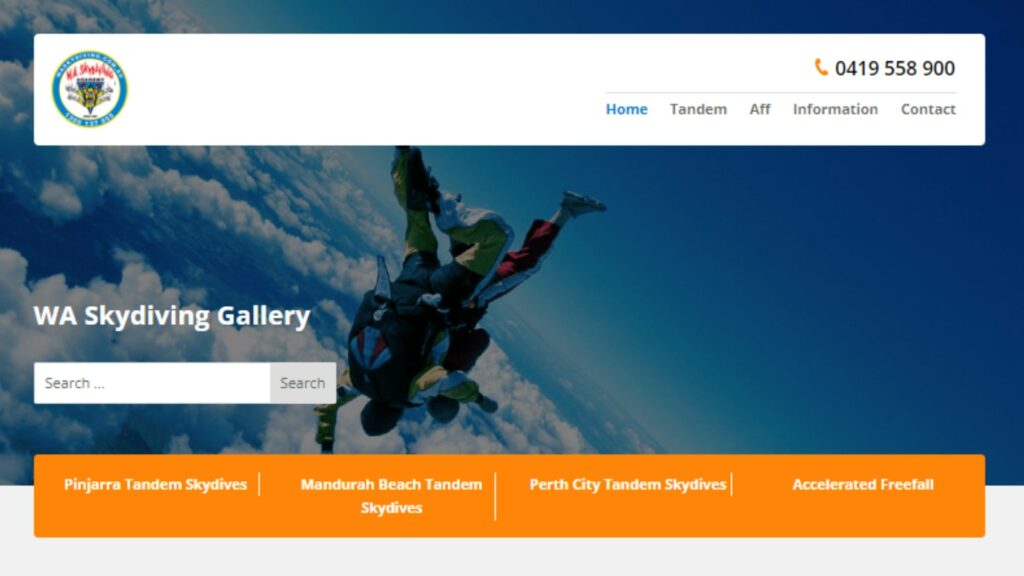 WA Skydiving Academy' Homepage