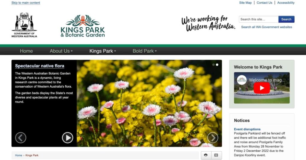 Kings Park and Botanic Gardens Homepage