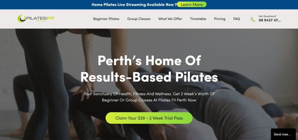 Pilates Fit Perth Homepage