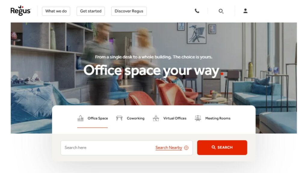 Regus' Homepage
