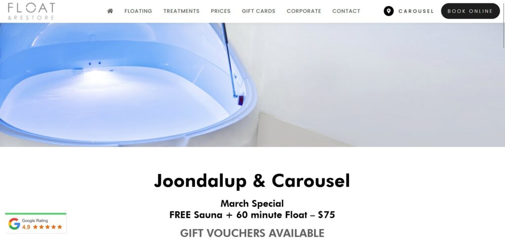 Float & Restore Carousel's Homepage