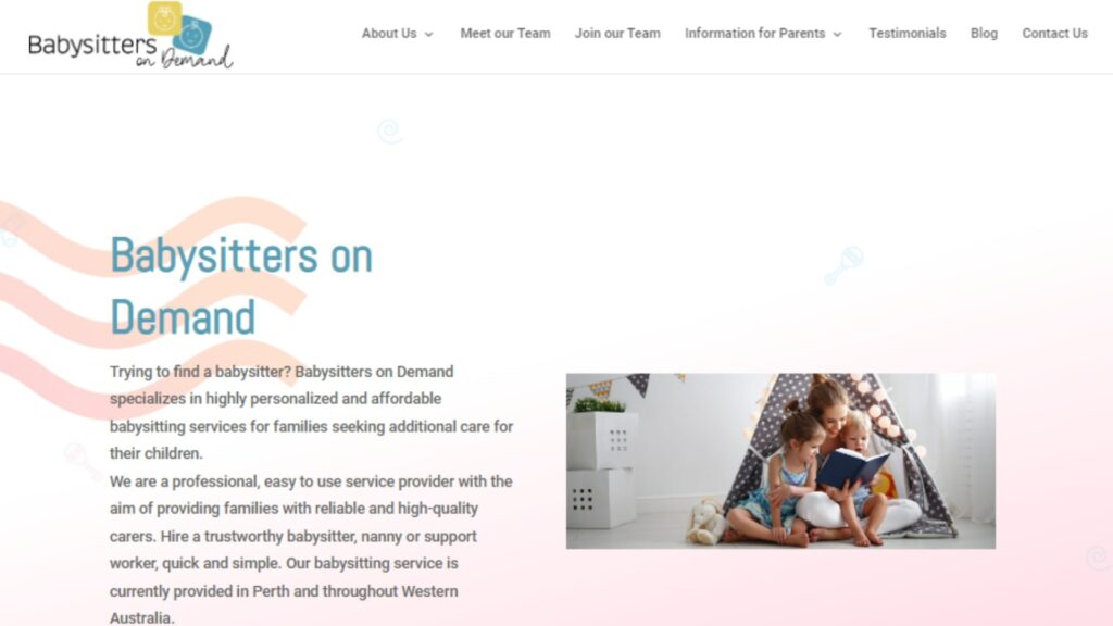 Babysitters on Demand's Homepage