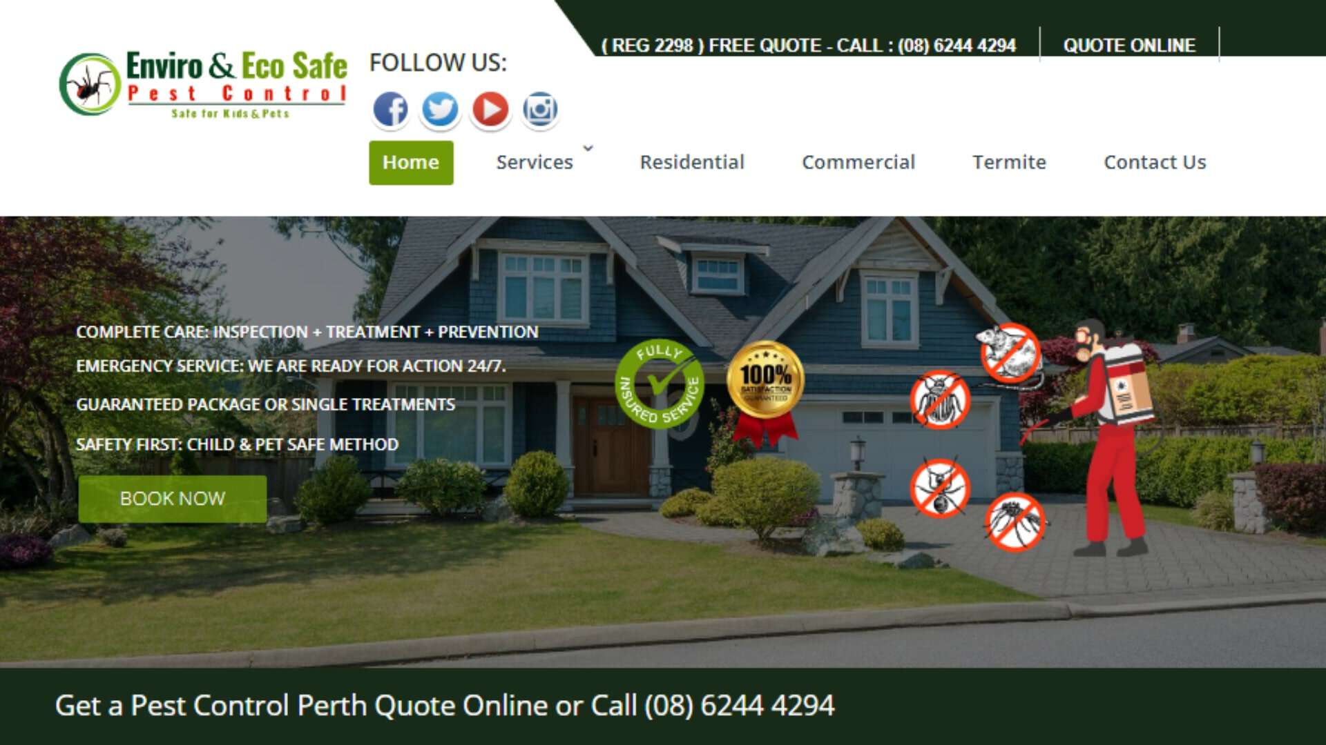 Enviro & Eco Safe Pest Control's homepage