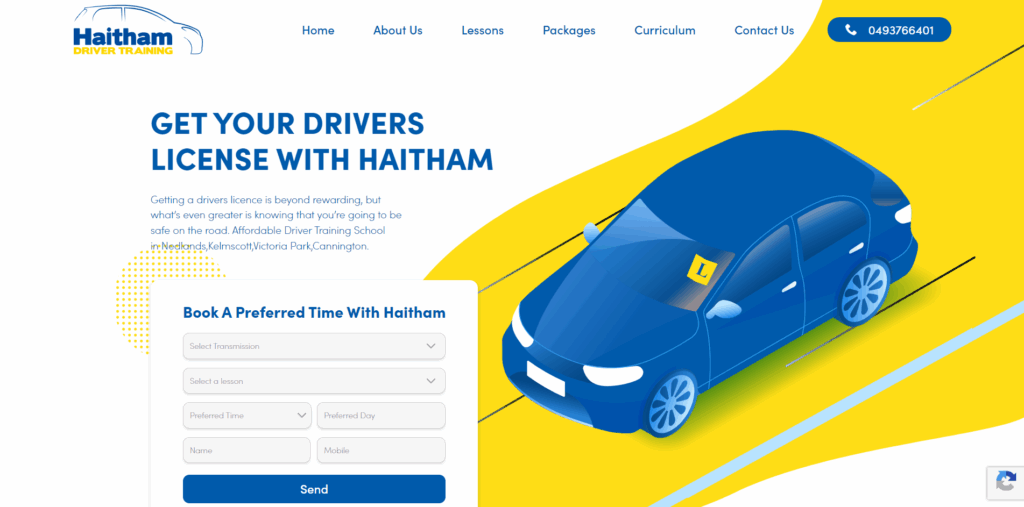 Haitham Driver Training homepage