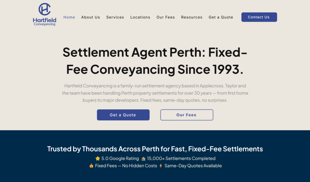 hartfield conveyancing homepage