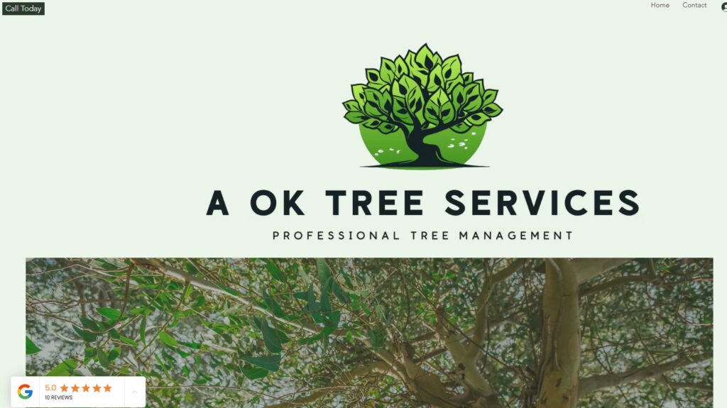 a ok tree services homepage