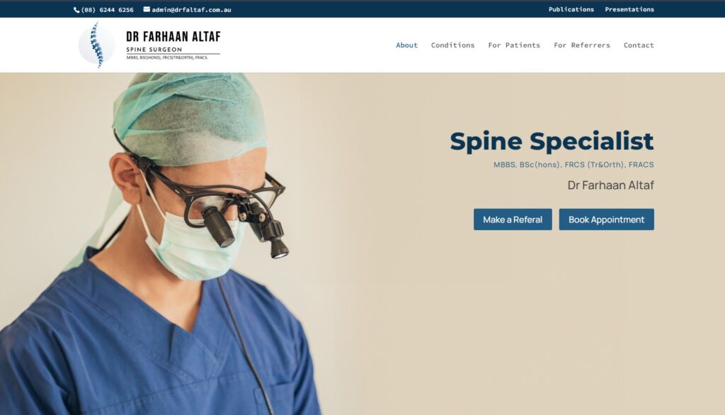 dr farhaan altaf spine surgeon