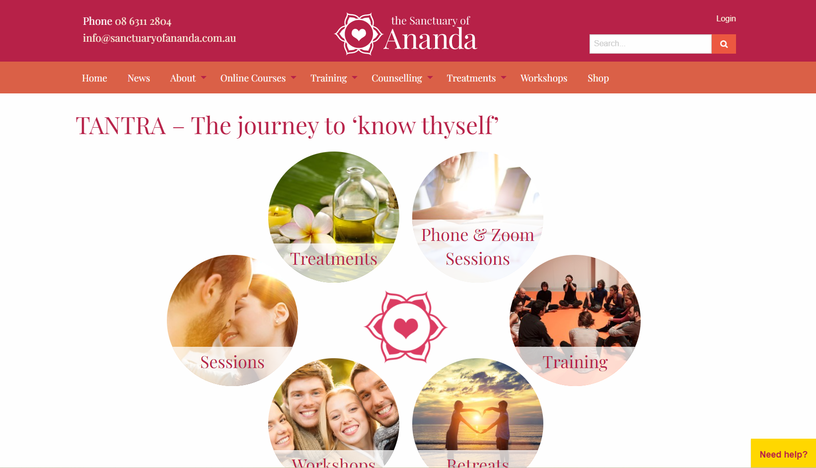 The Sanctuary of Ananda homepage