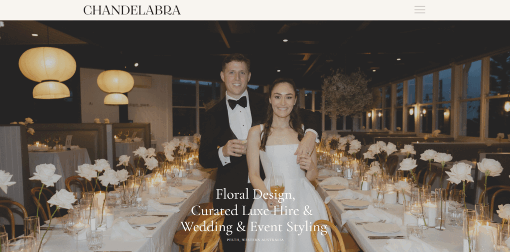 Chandelabra Weddings and Events homepage