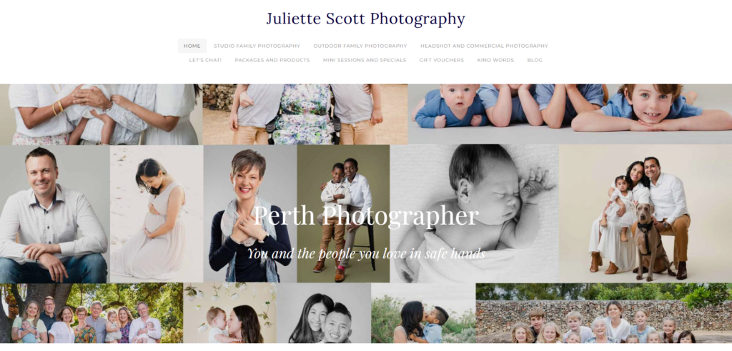 Juliette Scott Photography homepage